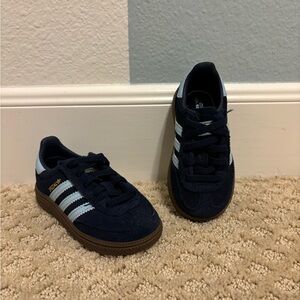 Adidas Kids Dark Blue Sneakers with White Stripes- worn once